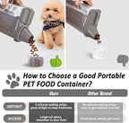 Dog Cat Food Storage Container with Cup (Dark Olive, 2.5L (2 pack)) | Pet Food Pourable Container Airtight with Large Spout, BPA-Free Plastic Food Dispenser for Pet Food, Bird Seed, Rice, Flour