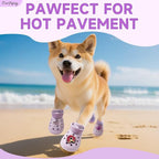 Dog Shoes,Non-Slip Waterproof Sandals for Hot Pavement, Breathable Perforated Boots,Adjustable Straps Dog Rain Booties for Summer Beach and Rainy Day(Purple,#3)