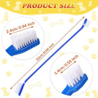 Nuogo 200 Pcs Dog Toothbrush,Dual Headed Long Handle, 8 Colors, Cats Dogs | Bulk 200 Pack, fits large and small breeds, dual brush heads, long handle reach, 8 colors for multi-pet households