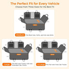 URPOWER Dog Back Seat Extender for Full-Size Crew Cab Trucks, Hard Bottom | Supports 550 lbs, Stable 3-Panel Hard Bottom, Added High-Density Foam for Comfort, Waterproof 900D Oxford, 45% More Space