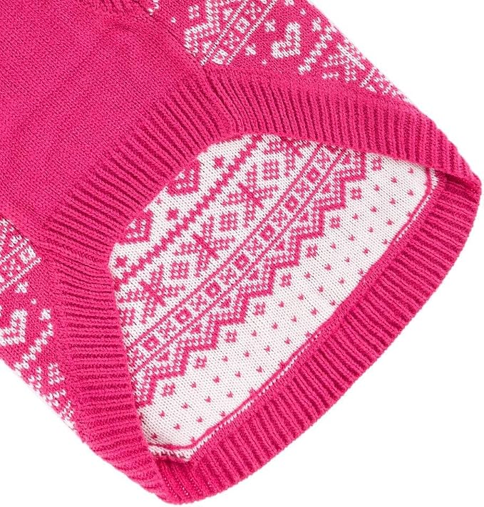 HOMIMP Dog Sweater Argyle - Warm Winter Clothes Puppy Soft Coat, Ugly Dog Sweater for Small Medium and Large Dogs, Pet Clothing Boy Girl, Pink XXS