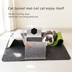 Cat Tunnel Mat for Indoor,4-Way Felt Cats Play Mat Cat Cave for Hide & Seek | Furphoria 39.4" Large Cat Tunnel with 6 Pcs Toys Set Interactive Cat Enrichment for Foldable Kitten Tunnel (Dark Gray)