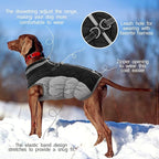 FUAMEY Dog Coat for Large Dogs, Fleece Dog Winter Jacket with Harness | Puppy Cold Weather Coats Reflective Pet Puffer Vest with Zipper Water-Resistant Warm Dogs Snowsuit Windproof Black XXL