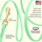 Viper Biothane K9 Working Dog Leash Waterproof Lead for Tracking Training Schutzhund Odor-Proof Long Line with Solid Brass Snap for Puppy Medium and Large Dogs, 15ft Sea Foam Green