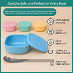 2ME Airtight Pet Wet Food Storage Containers with Lids (4-Pack, 12oz) - Silicone Meal Prep Kit for Dog & Cat Food - Freezer, Microwave & Dishwasher Safe - with Stainless Steel Scoop