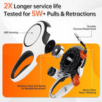 26Ft Heavy Duty Retractable Dog Leash with Dispenser and Poop Bags, for Small, Medium & Large Dogs Up to 110Lbs, 360° Tangle-Free Design and a Durable Chrome Plated Hook