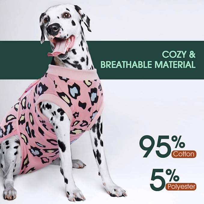 Kuoser Dog Recovery Suit After Surgery, Spay Neuter Surgical Suit for Dogs | Post Surgery Anti-Licking Dog Onesie Protects Wounds and Incisions, E-Collar & Cone Alternative Bodysuit for Female Male Dogs