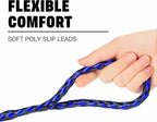 Downtown Pet Supply Braided Poly Slip Lead Dog Leash, 24 Pack, 5' Long - Universal Dog Slip Leash with Metal O Ring - Great for Groomers, Shelters, Rescues, Vets, or Doggy Daycares