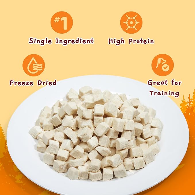 Jungle Calling Freeze Dried Chicken Cat & Dog Treats, 670 Pcs, 10.58 oz | Single Ingredient, High Protein Chicken Bites, Grain-Free, Additive-Free Training Treats & Food Toppers for Cats & Dogs