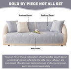 Soft Plush Geometric Quilted Couch Sofa Cover Boho Non Slip Fuzzy Sectional Couch Cover Solid Color Washable Sofa Slipcover Furniture Protector for Kids Dogs Cats (Gray,43"x63")