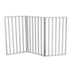 Pet Gate - 3-Panel Indoor Foldable Dog Fence for Stairs, Hallways, or Doorways - 54x32-Inch Wood Freestanding Dog Gates by PETMAKER (White)