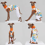 D Doggy Star Italian Greyhound Clothes Stretchable Bow Sleeveless Onesie Whippet for Dog (3XL,Onesie Bow White)