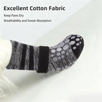 PUPTECK Anti-Slip Dog Socks with Double Sides for Small Medium Large Dogs Hardwood Floors Prevents Licking, Dog Shoes for Hot Pavement Traction Control Paw Protector for Senior Dogs, Striped Black XS