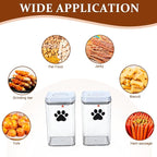 2pack Airtight Dog Treat Jars |1.5L/1.6QT POP Dog Cat Food Container with Lids, Clear Dog Cat Treat Canister, Pet Kibble Dog Cookie Jar-Keep Food Fresh Crispy-BPA free