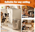30LB Stainless Steel Dog Food Storage Container with Lid & Scoop, Large Metal Dog Food Container for Dry Pet Food, Pet Food Storage Container for Kibble, Cat Food and Treats