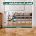 Babelio 31.5-55" Extra Wide No Bottom Bar Baby Gate, 28" H, Grey | Easy Install| One-handed Opening| Auto-close| Drill Needed Indoor Safety Dog/Pet Gate for Stairs, Hallways & Doorways
