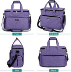 BAGLHER Dog Travel Bag, Airline Approved Pet Tote Organizer with Multi-Function Pockets, 2 X Food Storage Containers and 2 X Collapsible Bowls, Perfect Weekend Pet Travel Set for Dog, Cat Purple