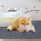 Tinideya 2 Pcs Corner Cat Litter Mat 29 Inch for Corner Machine Washable Litter Mat Ridged Design Fan Shaped Absorbent Cat Litter Rug for Box Less Waste Space(Gray)