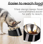SuperDesign Mess Free 15° Slanted Bowl for Dogs and Cats, Tilted Angle Bulldog Bowl Dog Feeder, Non-Skid & Non-Spill, Easier to Reach Food M/1 Cup Dark Black