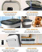 HOYTAMDAR 35lbs Collapsible Dog Food Storage Container,Rolling Wheels | Dog Food Container with Airtight Lid,Pet Food Storage Container with Scoop,2L Small Dry Food Pail For Dog Cat Bird Seed