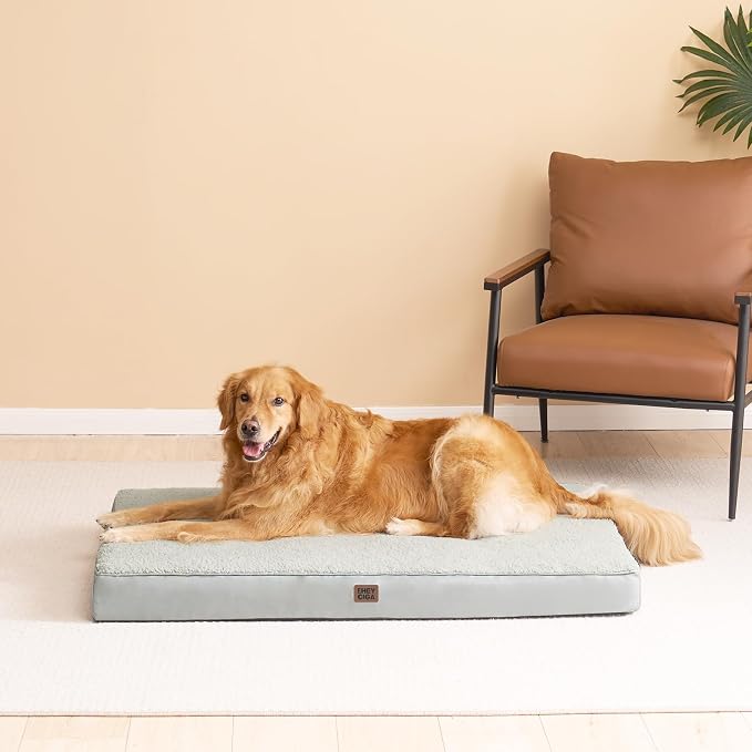 EHEYCIGA Orthopedic Dog Bed Extra Large with Removable Washable Cover,41x27 | Egg Crate Foam Support,Durable Oxford fabric,Non-Slip Bottom,Machine Washable,Soft Waterproof Plush Pet Bed Mat For Crate
