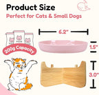 Slow Feeder Cat Bowl with Stand, Melamine Elevated Cat Food Bowl, Whisker Friendly Raised Puzzle Feeder for Cats & Small Dogs, Wet & Dry Food, Dishwasher Safe, Non-Slip (Pink)