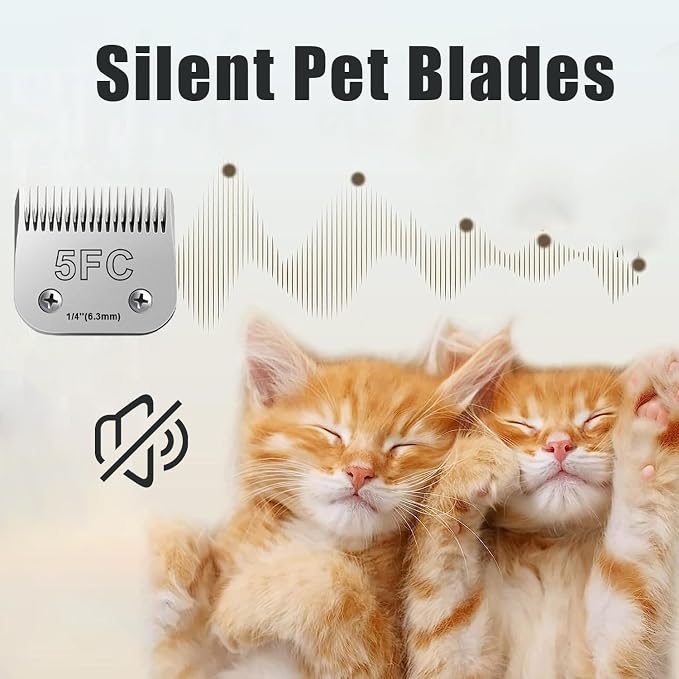 5FC Dog Grooming Blades Compatible with Andis Clipper,3-Pack | Compatible with Oster A5,Wahl km10 Dog Clippers,Size-#5FC, 1/4-Inch Cut Length (6.3mm)