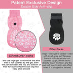 EXPAWLORER Anti Slip Dog Socks to Prevent Licking Paws, Dog Shoes for Hot Pavement, Dog Booties for Small Medium Large Senior Dogs, Traction Control Boots & Paw Protectors for Hardwood Floors