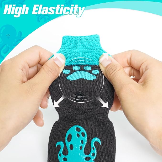 EXPAWLORER Anti Slip Dog Socks to Prevent Licking Paws,Winter Dog Boots & Paw Protectors,Dog Booties for Hardwood Floors with Grippers,Dog Shoes for Hot/Cold Pavement Small Medium Large Senior Dog