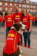 Parisian Pet Spain Dog Jersey - Breathable Mesh Puppy Football Jersey - Lightweight Stretch Sporty Dog Clothes - Summer Shirts for Small Dogs - Soccer Jersey for Dogs - Sportswear Pet Clothes