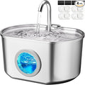Cat Water Fountain Stainless Steel: 74oz/2.2L Cat Fountain for Drinking | Pet Water Fountain Inside - Automatic Dog Watering Dispenser Bowl - Pet Feeding & Watering Supplies (4 Filters)