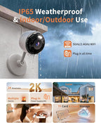 2K Security Cameras 4 Pack, Home Cameras Indoor/Outdoor for Baby/Pet | 5G & 2.4G WiFi Camera for Dog/Cat/Nanny Monitoring, 2-Way Audio, Color Night Vision, 24/7 Local Recording, Works with Alexa