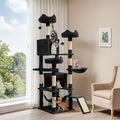 YITAHOME 75-Inch Tall Cat Tree Indoor | Multi-Level Cat Tower with Kitty Condos, Top Perches, Sisal Ramp, Scratching Posts & Cozy Basket Hammocks, Black