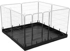 PJYuCien Square Playpen Bottom Pad for 32'' Width 8 Panel Pen, Black | Protect Floor, Easy to Move and Clean, Perfect for Puppy, Duck, and Other Small Animals, Hook Connect