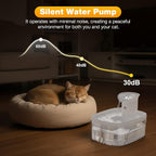 Cat Water Fountain, 85oz/2.5L Large Capacity Cordless Cat Water Fountain | Smart Motion Sensor & Timer Flow,3 Filter Cartridges, Wireless Pet Water Fountains for Cats Indoor (White)