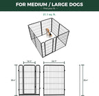 FXW Homeplus Indoor Dog Playpen with Fence-to-Wall Anchors, 40" H, 8 Panels | Calm Indoor Play Area, 4 Wall Anchors for Flexible Boundaries, for Medium & Large Dogs, Patented