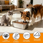 1.25 Gallons Stainless Steel Large Dog Water Bowl, Outdoor Dog Water Bowl, High Capacity Metal Dog Food Bowls, for Dog & Cat, Big, X- Large Pet