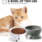 Y YHY Elevated Cat Food Bowl, Raised Pet Food and Water Bowl, Ceramic, 15oz