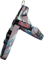 BULLHUG Adjustable Dog Harness– No Pull, No Choke – for English Bulldogs, French Bulldogs, Pugs & Broad-Chested Breeds – Easy, Safe Walks (Army, Large)