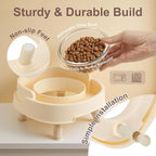 Ant Proof Cat Food Bowl, Elevated Cat Feeding Bowl, Beige, 1pcs | Prevents Ants from Entering and Reduces Neck Stress, Non-Slip Elevated Cat Feeding Bowl