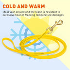 Viper Biothane K9 Working Dog Leash Waterproof Lead for Tracking Training Schutzhund Odor-Proof Long Line with Solid Brass Snap for Puppy Medium and Large Dogs, 20ft Lemon Yellow