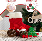 Hollypet Christmas Squeaky Hide and Seek Dog Toys for Small and Medium | Interactive Plush Stuffed Dog Squeak Toys for Small Medium Sized Dogs and Non-Aggressive Chewers, Puppy Teeth Clean Chew Toys
