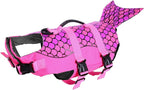 ASENKU Dog Life Jacket - Pet Safety Vest for Swimming & Boating, Shark Life Jacket with Floatation, Dog Lifesavers Swimsuits for Small Medium Large Dogs (Mermaid Pink, M)
