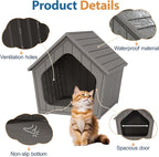 Cat Litter Box Enclosure Furniture, Hidden Litter Box with Air Holes, Cat Houses for Outdoor Cats, Wide Opening Design for Easy Cleaning, Grey