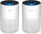 2 Pack Air Purifiers for Bedroom Home, Cobectal Air Cleaner with HEPA 3-in-1 Filter for Room up to 1050 ft², Sleep Mode & Aroma Function, Portable Air Purifiers for Office, Dorm, RVs, White