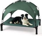 Heeyoo Elevated Dog Bed with Removable Canopy, Portable Dog Cot with Sun Protection Shade Tent, Raised Pet Cooling Cot Bed for Dogs, 42in