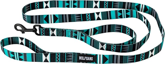 Wolfgang Heavy Duty Dog Leash, Pull-Tested for Walking & Training, WesternSky Print, Dual Handle Large