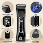 Tife Low Noise Dog Clipper – Cordless Pet Grooming Kit with Rechargeable Battery, Quiet Electric Hair Trimmer for Thick Coats, Adjustable Blade Pet Shaver for Dogs & Cats(Black)