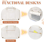 Dog Carrier Purse, Pet Carrier, Waterproof Premium Leather Pet Travel Portable Bag for Cat and Small Dog Home & Outdoor Medium Beige