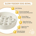 Havniva Ceramic Slow Feeder Dog Bowls, Dog Bowl Slow Feeder | 3.2 Cups Dog Slow Feeding Bowls for Large Dogs, Puzzle Dog Food Bowls for Fast Eater, Pet Slow Feeding Dish, Non-Slip